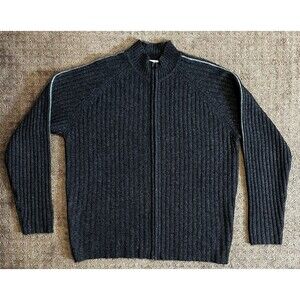Horny Toad Men’s Ribbed Full Zip Up Cardigan Size Large Sweater Lambswool